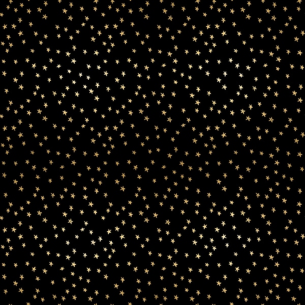 Starry Mini Starry Black Gold RS4110-27M - Designed by Alexia Abegg of Ruby Star Society - a great basic print - sold by the half yard