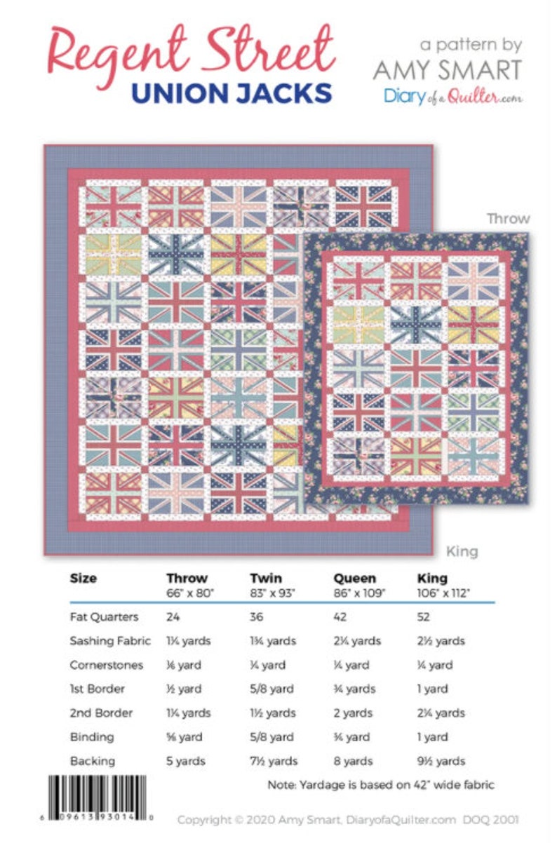Regent Street Union Jack Quilt Kit In Muted colors Etsy