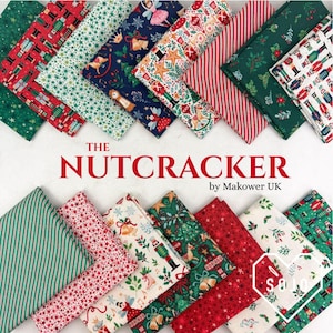 Nutcracker Bundles - Designed by Makower UK for Andover Fabrics - 100% cotton - 15 pieces - Half Yards and Fat Quarters