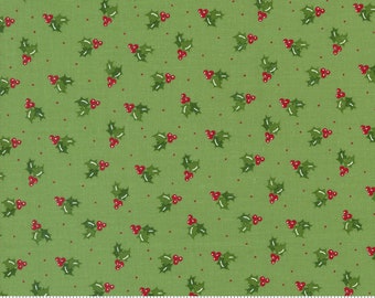 Once Upon A Christmas - Merry Berries Mistletoe 43165 14 - by  Sweet Fire Road for Moda - Sold by the Half Yard - Ready to Ship!