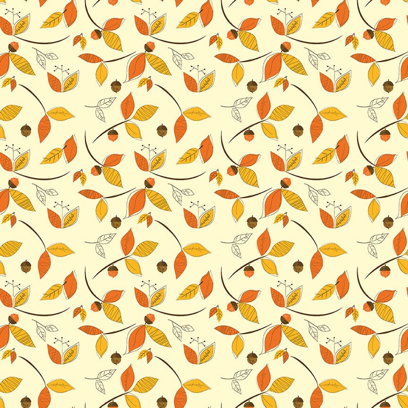 Flowers Gold C9521 Give Thanks 100/% cotton Designed by Sandy Gervais for Riley Blake Designs sold by the half yard