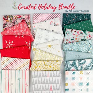 Curated Holiday Art Gallery Fabrics Bundle - 20 prints - 100% Cotton - Half Yards, Fat Quarters and Fat Eighths