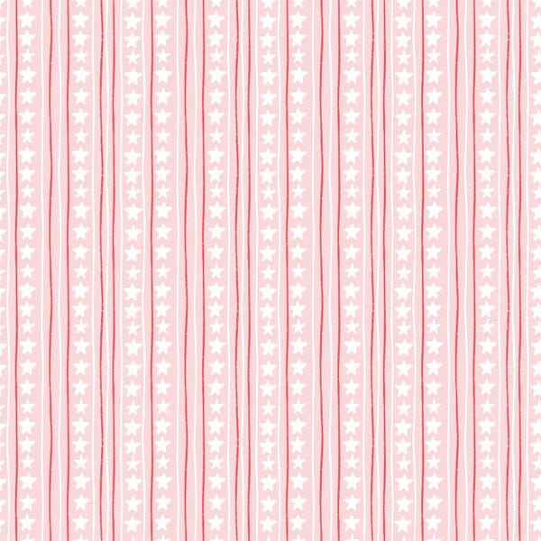 Firework Fields - Stars and Stripes Pink C17584 - Designed by Gracey Larson for Riley Blake Designs - Sold by the half yard