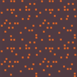 May include: A repeating pattern of small, orange squares scattered across a dark purple background. The squares are evenly spaced and create a textured, pixelated effect. The design is simple and abstract.