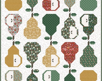 Pear Season Quilt Kit: Made with A Pear-Fect Christmas Fabrics, Sew A Story Pattern - Finished Size - (64" x 76")
