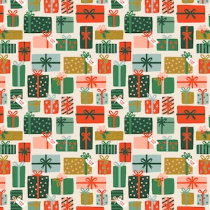 Holiday Classics II - Holiday Gifts Cream Metallic RP615-CR1M - by Rifle Paper Co & Cotton+Steel - by the half yard