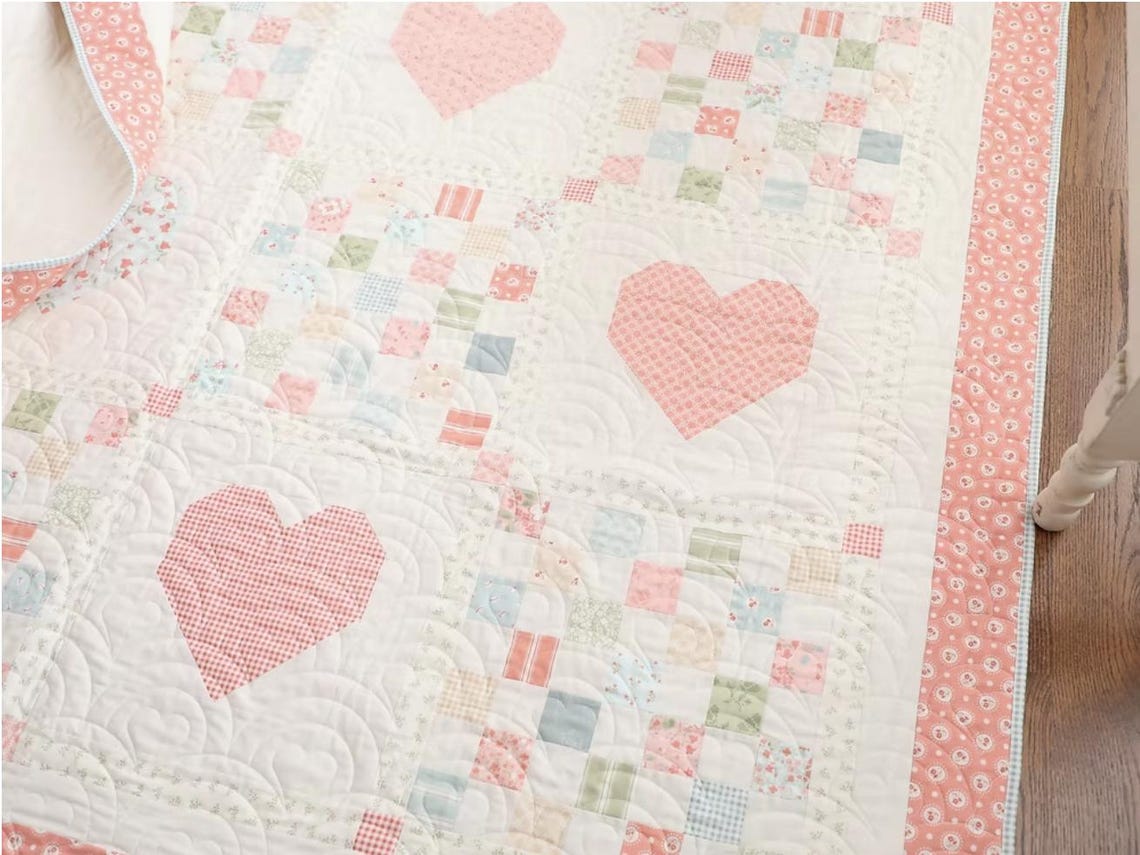 Happy Hearts Quilt Kit - Designed by My Sew Quilty Life - Sunbonnet ...