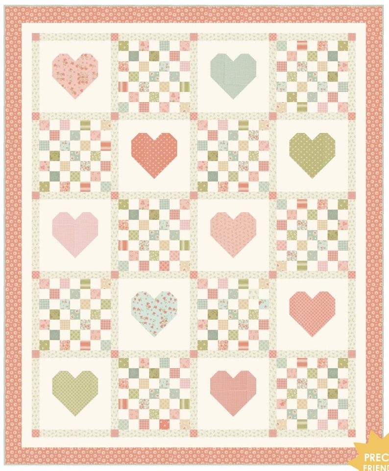 Happy Hearts Quilt Kit - Designed by My Sew Quilty Life - Sunbonnet ...