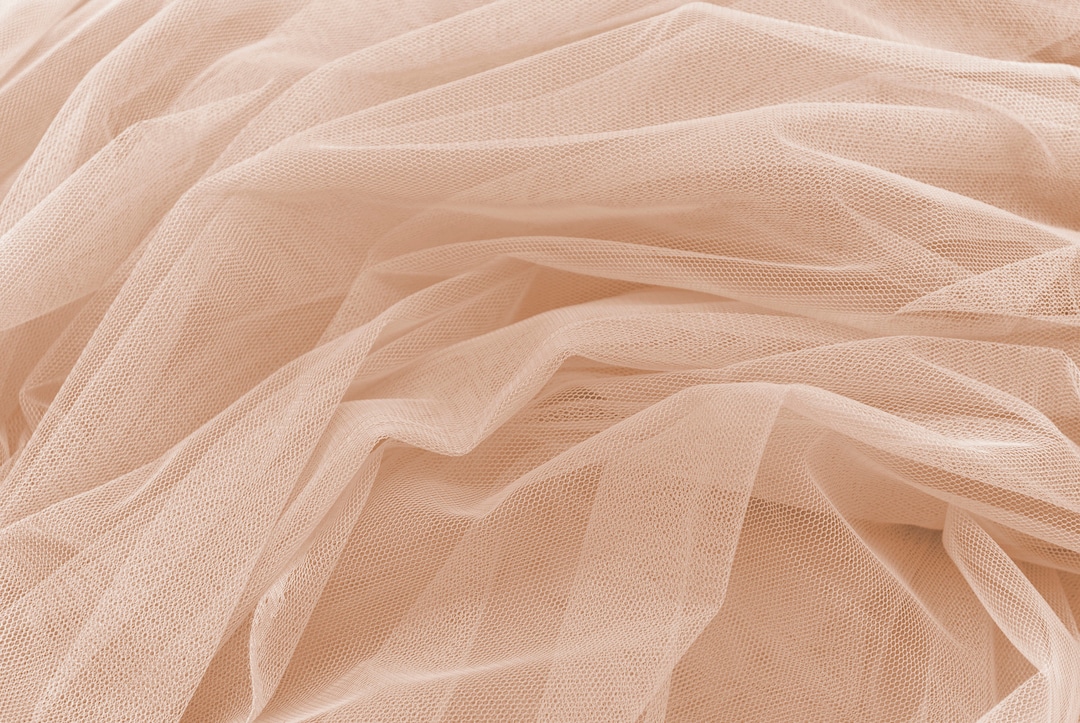 Nude Tulle Fabric, Nude Soft Small Hole Tulle Fabric, Bridal Tulle