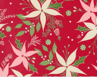 Once Upon A Christmas - Poinsettia Dance Red 43161 12 - by  Sweet Fire Road for Moda - Sold by the Half Yard - Ready to Ship!