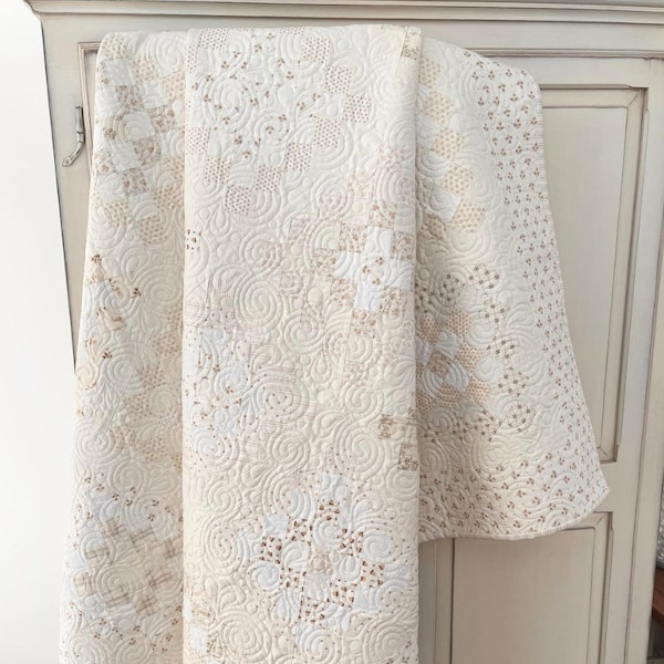 Confetti Cake Quilt Kit - Low Volume Neutral Cotton Fabrics - curated by Sojofabric - Choose size below