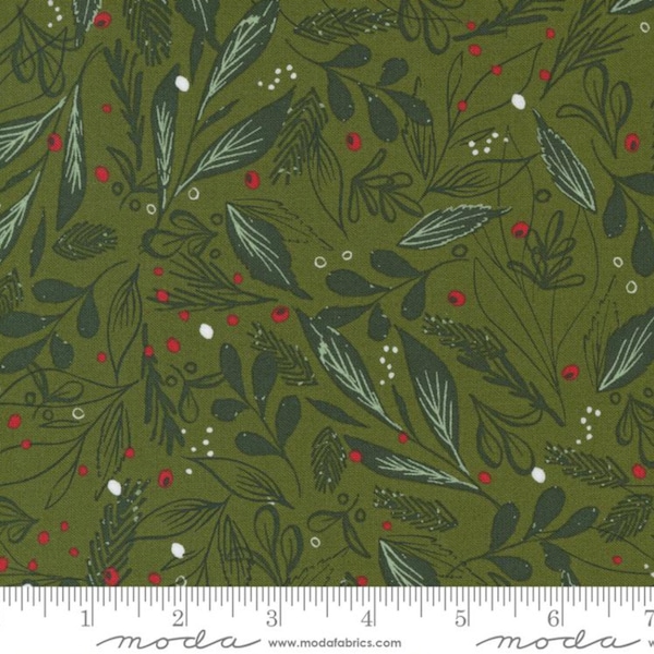 Cheer Merriment Winter Foliage Sage 45534 16 - by  Fancy that Design House for Moda - Sold by the Half Yard and Yard - Ready to Ship!