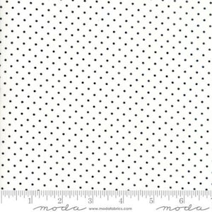 Essential Dots White Black 8654 57 - 100% cotton by Moda Fabrics - sold by the half yard