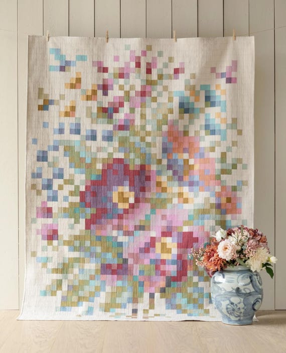 n*a様 TODAY FUL Embroidery Patchwork Trou Treasured Threadz™ Patchwork Fabric Panel - Roses & Daises