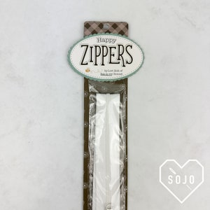 Happy Zippers - Double Pull - by Lori Holt of Bee in My Bonnet - for Riley Blake - Aqua - 22&quot; long - Ready to Ship