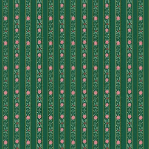 A Pear-fect Christmas - French Stripe Green C14973 - Designed by Cayla Naylor for Riley Blake Designs - 100% cotton -sold by the half yard