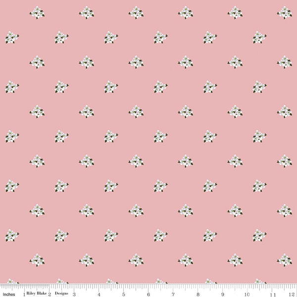 Bellissimo Gardens Ditsy Floral Pink C13833  - designed by My Mind's Eye for Riley Blake Designs - sold by the half yard
