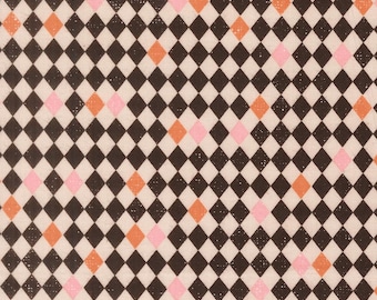Purrs and Boos - Harlequin Diamonds Black Cat 39067 26 - by Elena Amo for Moda Fabrics - 100% cotton - sold by the half yard increment