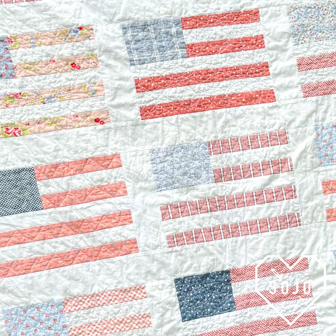 Stars and Stripes Beachy Quilt Kit - Fabric Curated at Sojo - Finished ...