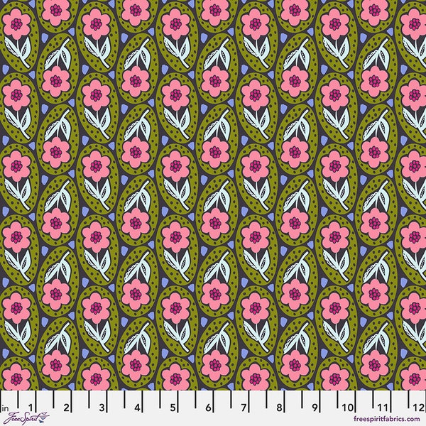 Brave - Giggle Olive PWAH197 - designed by Anna Maria Horner for Free Spirit Fabrics - by the half yard