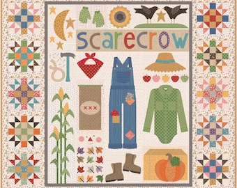 How to Build A Scarecrow Quilt Kit with Simple Shapes - by Lori Holt of Bee in my Bonnet for Riley Blake Fabrics - finished size 74"x87"