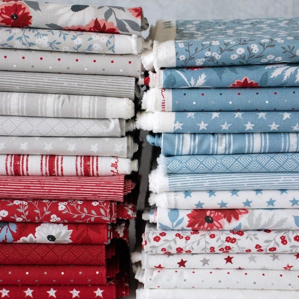 Old Glory Bundles - Designed by Lella Boutique for Moda - 100% cotton -  Half Yards, Fat Quarters and Fat Eighths