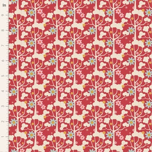 Jubilee Wildgarden Red 100542 - designed by Tone Finnanger for Tilda Fabrics - sold by fat quarter - Ready to Ship!