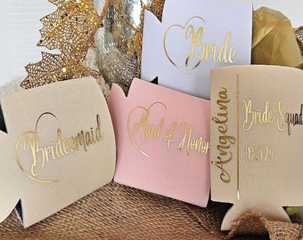 Bridal Party Can Cozie Set, Bridesmaid Gifts, Wedding Favors