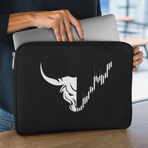 Capa para laptop com gráfico de negociação artística | Capa elegante para Macbook de criptomoeda e investidor de ações | Bolsa de computador estilo negociação moderna premium para presente