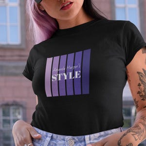 Luxury Style Custom Name T-Shirt | Sophisticated Elite & Customized Self Shirt for Stylish Women | Her Personalized Purple Art Text Tee