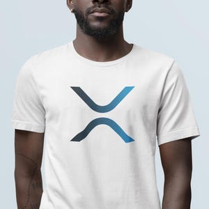ミニマリストなXRP暗号Tシャツ、投資家向けリップルブルーロゴユニセックスTシャツ、ユニークな暗号通貨ブロックチェーントレーダーへのギフトアイデア、XRP強気相場