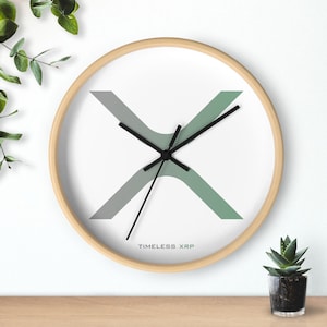 Unique Xrp Wooden Wall Clock | Ripple Exclusive Design Silent Timepiece | Modern Xrp Crypto Home Decor | Elegant Xrp Cryptocurrency Product