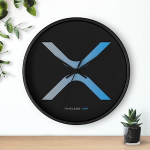 Xrp Crypto Wooden Wall Clock, Minimalist Blue Ripple Logo Design Home Decor, Xrp Cryptocurrency High Quality Accessory Gift, Xrp Hodler Gift