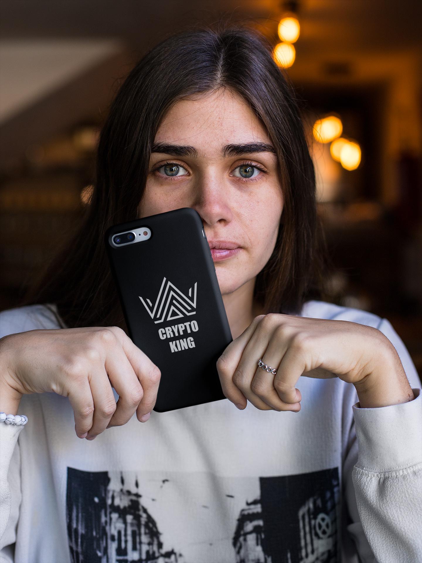 Crypto King iPhone Case: Lexan Polycarbonate, Glossy Finish