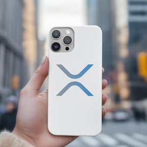 Minimalistisch xrp-hoesje | Slanke telefooncover met rimpelblauw logo | Subtiel ontwerp xrp-product | Xrp Iphone 11,12,13,14,15,16 Plus Pro Max Mini