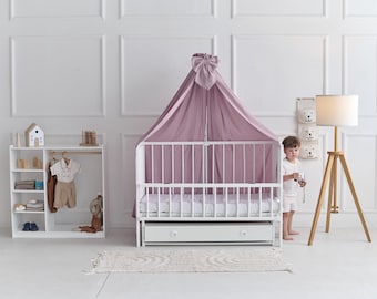 Spjälsängshimmel, Babyhimmel, Baldakin till spjälsäng, spjälsängshimmel till barnrum, Specialanpassad baldakin, Himmel till småbarnssäng