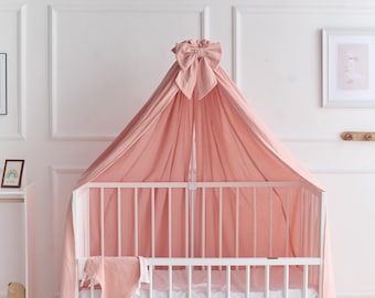 Crib bed canopy, Baby canopy, Baldachin for baby girl, Tulle canopy for nursery, Custom baldachin, Canopy for toddler bed
