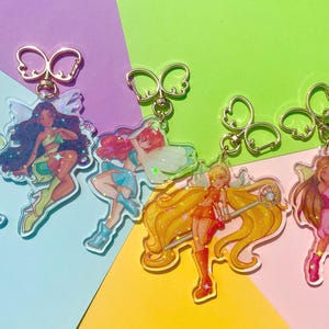 2000&#39;s Nostalgic Fairy Keychains - Sparkly 3.5&quot; Keychains