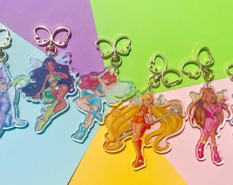 2000's Nostalgic Fairy Keychains - Sparkly 3.5" Keychains