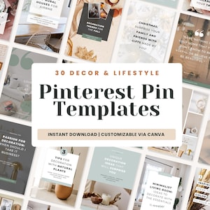 Pinterest Templates Canva 30 Editable Pin Templates for Bloggers Coaches Creators Pinterest Marketing Kit Business Canva Deco Pin Templates