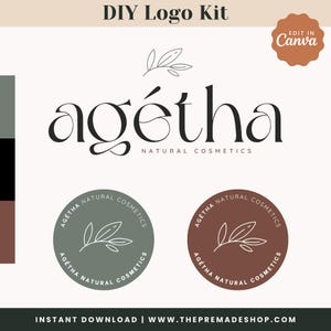 Logotipo elegante para el cuidado de la piel, marca de belleza personalizada, diseño de logotipo de esteticista DIY, logotipo editable para spa y bienestar, logotipo prediseñado para negocios de cuidado de la piel.