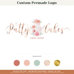 Cake Logo, Chef Logo, Bakery Logo Design, Rolling Pin Logo, Premade Logo Design, Cafe Logo, Dessert Logo, Sweets Logo, Kitchen Logo