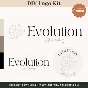 Life Coaching Logo, Therapist Logo, Psychology Logo, Spiritual Logo, Coaching Logo Template, DIY Canva Logo For Health Coach, Life Coach