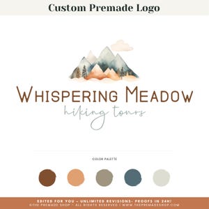 Mountain Logo, Forest Logo, Woodland Logo, Rustic Logo, Sun Logo, Photography Logo, Nature Logo, Watercolor Logo, Premade Logo Design