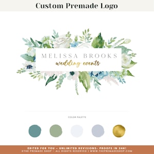 Watercolor Logo, Farmhouse Logo, Floral Logo, Shabby Chic Logo, Rustic Logo, Photography Logo, Blog Logo, Premade Logo Design