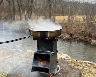 Mini estufa cohete: estufa de leña portátil de acero
