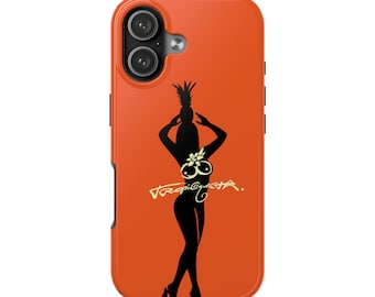 Tropicoqueta-telefoonhoesje | Zonsondergang oranje hula-danser retro tropische sfeer