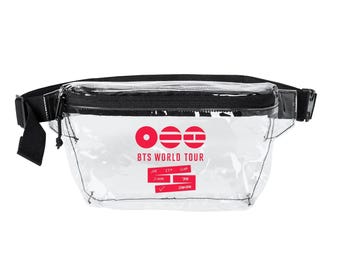 BTS World Tour Transparent Fanny Pack | Clear Festival Waist Bag | Love Yourself | Army | Arirang | Concert | Festival Attire