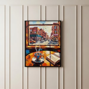New York Coffee Shop Wall Art, Painting Art Print, Digital Art, Digital Download, Wall Art, Printable Art, Home Decor