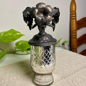 Victorian Metal and Glass Vase - Etsy
